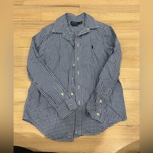 Ralph Lauren Navy Checkered Kids Shirt
